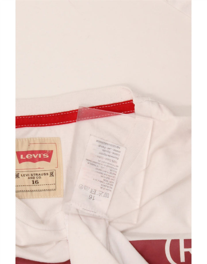 LEVI'S Top grafic pentru baieti cu maneca lunga 15-16 ani bumbac alb