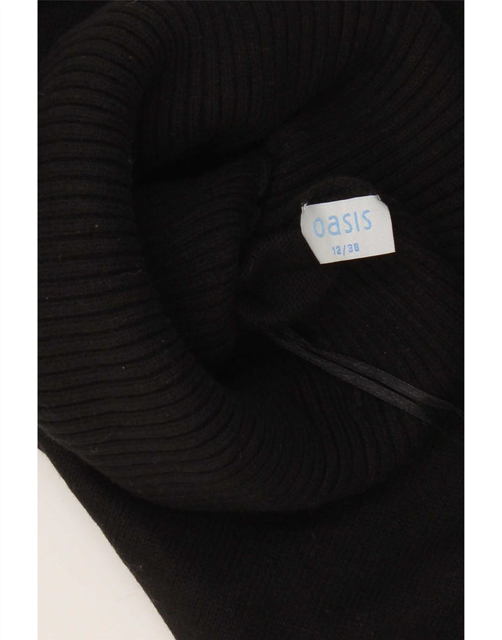 Pulover pentru femei Oasis, cu mânecă scurtă, cu gât rulat, UK 12 Medium Negru