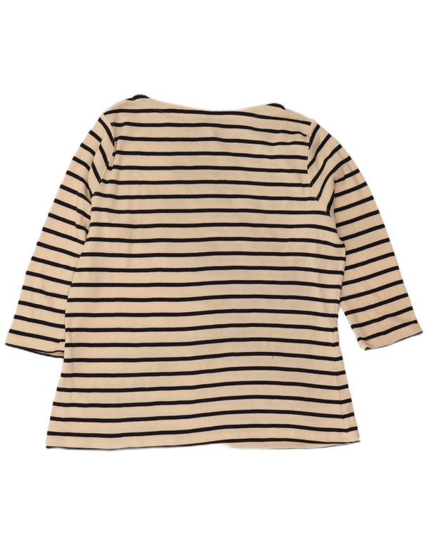 Top pentru femei L.L.Bean cu mâneci 3/4 UK 18 XL, bumbac cu dungi alb, nautic