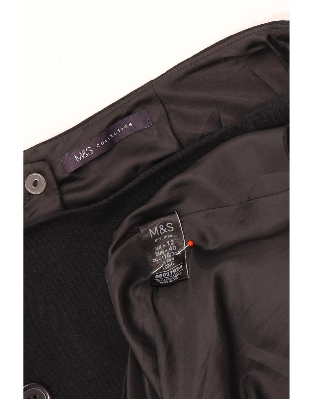 Fustă A-Line pentru femei Marks & Spencer UK 12 Medium W30 Poliester negru