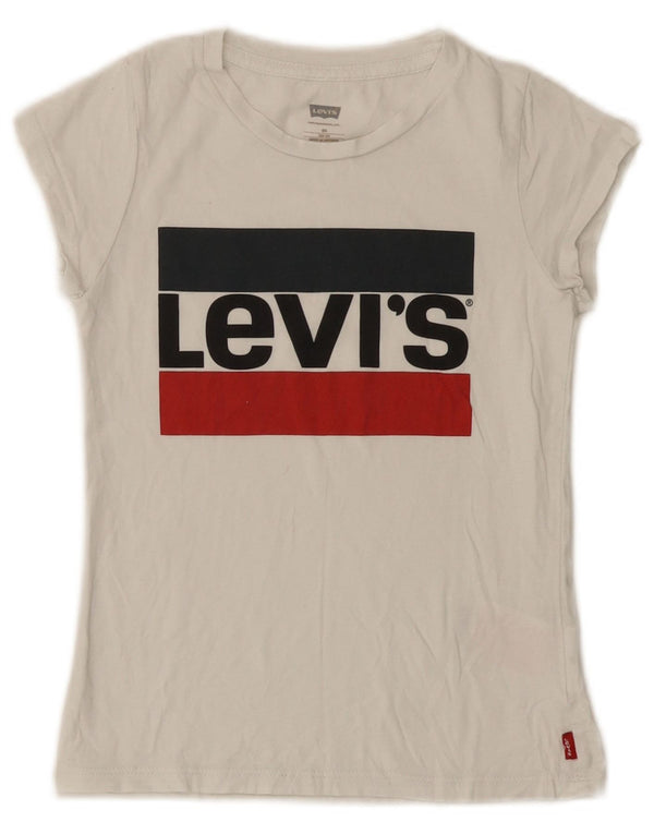 Tricou Grafic Fete Levi's Top 7-8 Ani Bumbac Alb