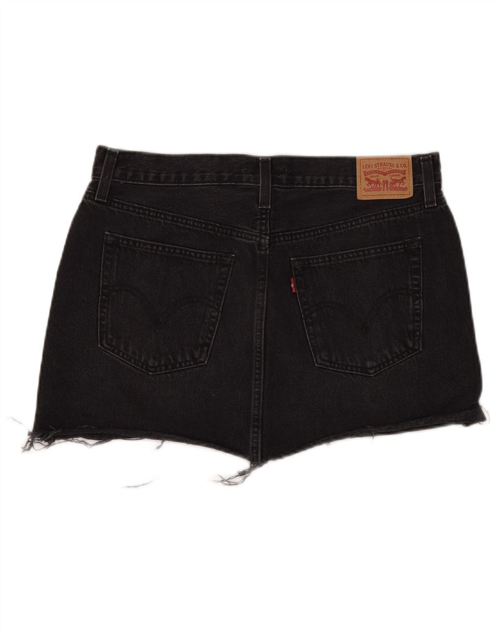 Fusta de blugi pentru femei Levi's W31 bumbac negru mediu