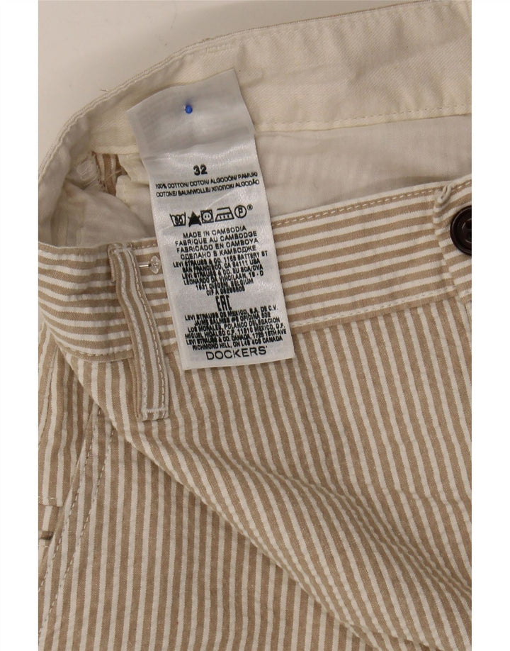 DOCKERS Mens Chino Trousers W32 Medium  Beige Pinstripe Cotton Vintage Dockers and Second-Hand Dockers from Messina Hembry 