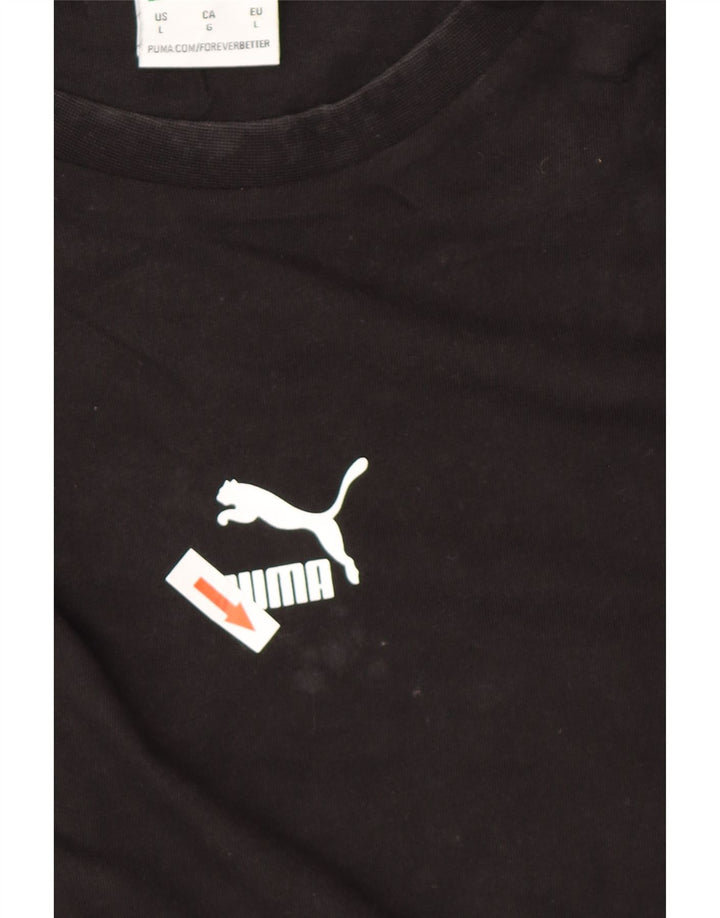 Tricou grafic Puma pentru bărbați Top mare din bumbac negru