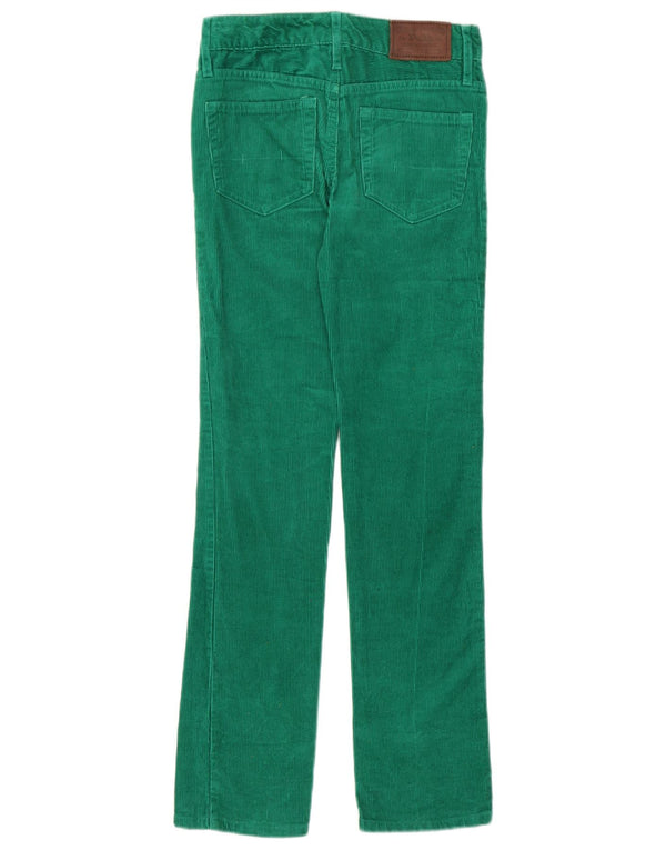 Pantaloni subțiri din velur pentru femei Polo Ralph Lauren UK 8 Mici W26 L28 Verde