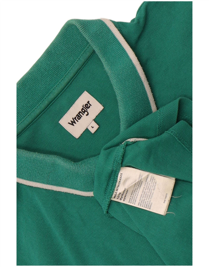 Tricou polo Wrangler pentru bărbați, bumbac verde mare