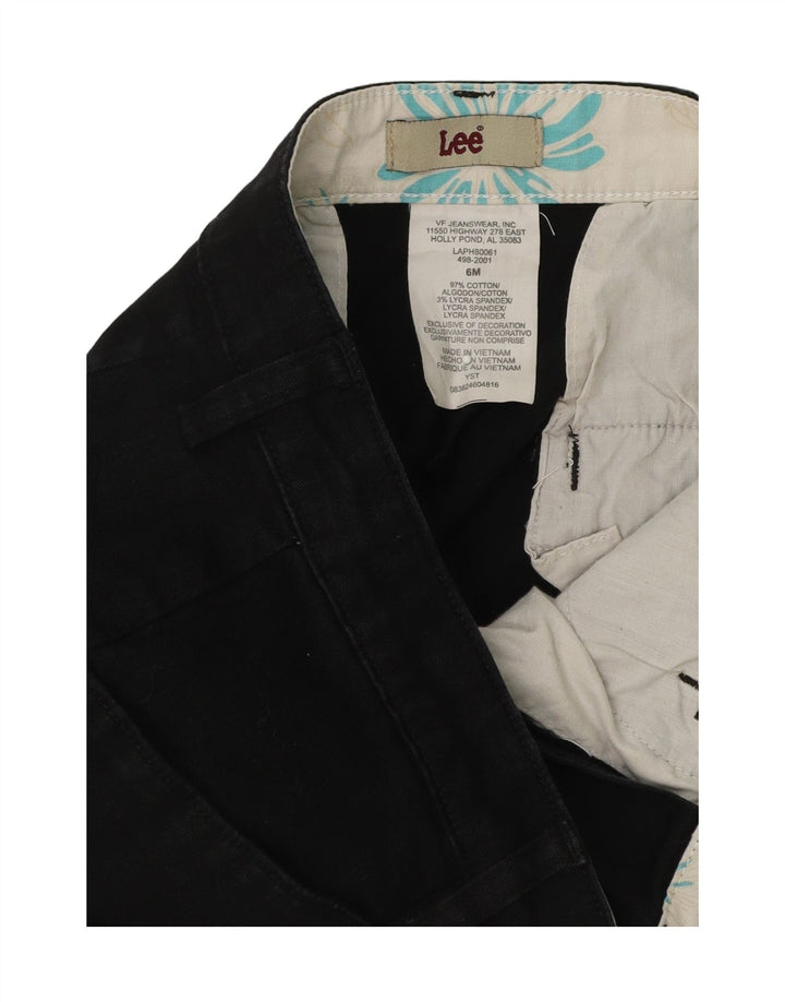 LEE Womens Straight Capri Trousers US 6 Medium W28 L19 Black Cotton