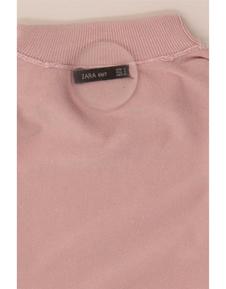 Pulover cu gât rulat Zara pentru femei UK 10 mic, roz, viscoză