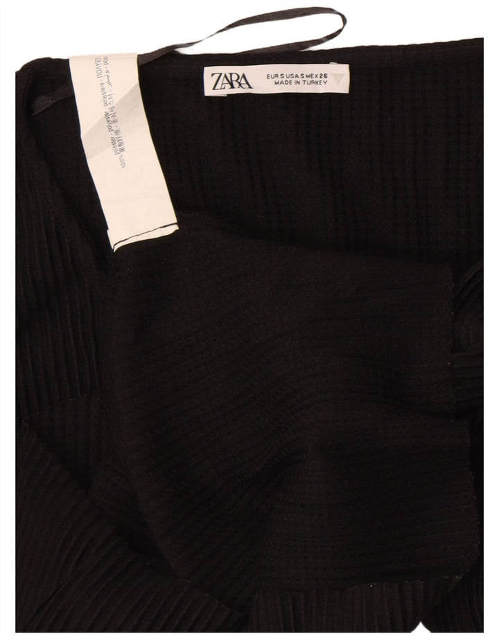 Bluză Crop Top Femei Zara UK 8 Poliester negru mic