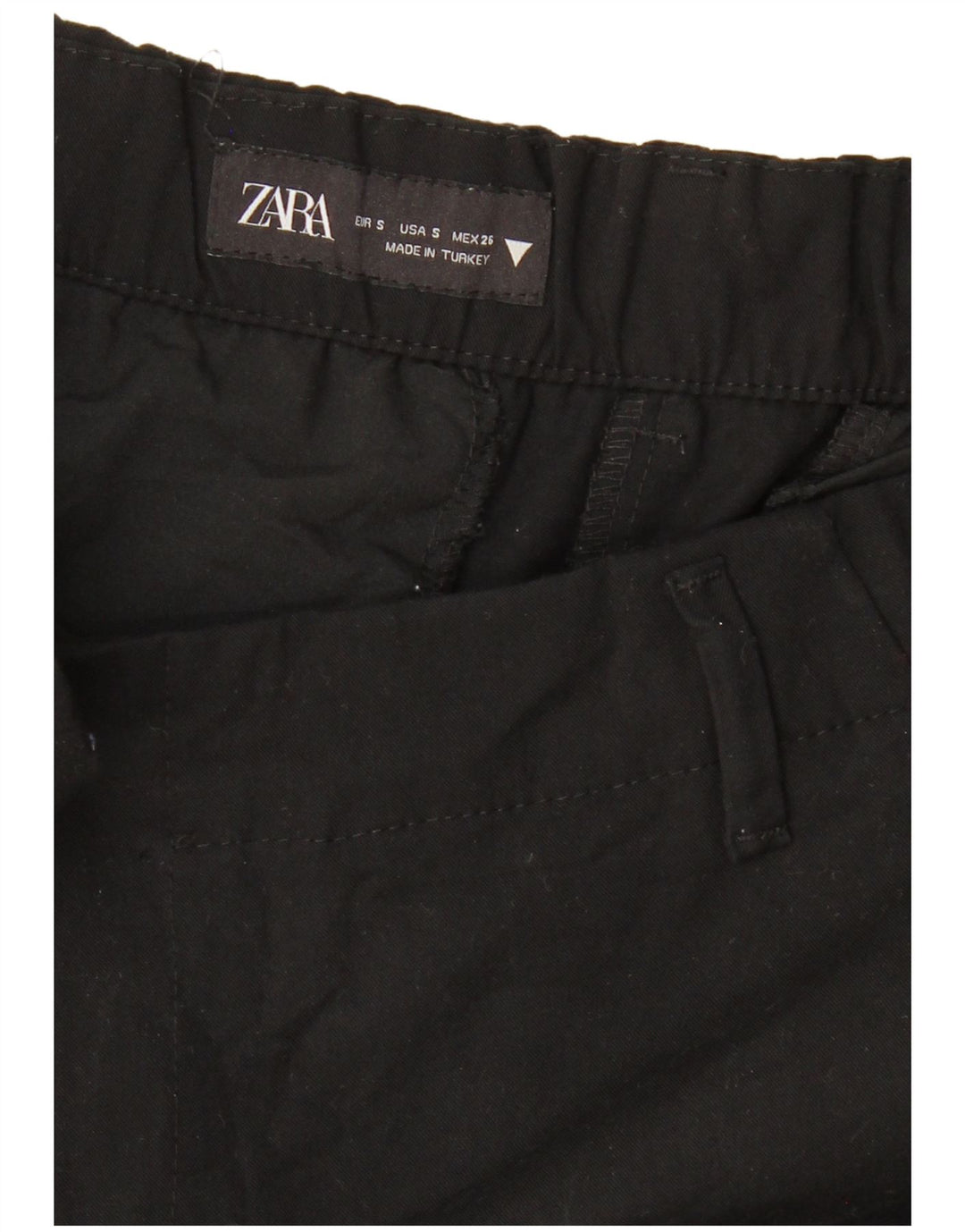 Pantaloni chino pentru femei cu picioare largi ZARA Mici W26 L26 Negri