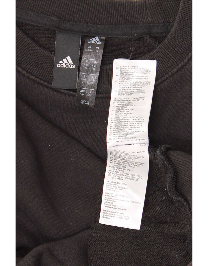 Pulover supradimensionat pentru femei Adidas UK 8/10 Bumbac negru mic