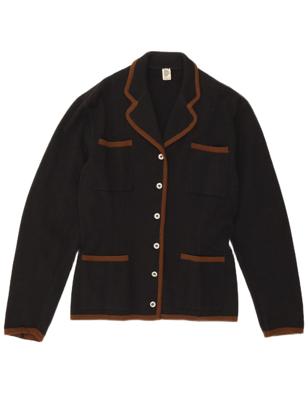 Pulover Cardigan Vintage pentru Damă UK 16 Mare Lână Nouă Neagră
