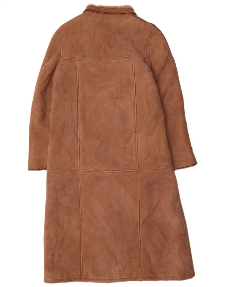 Palton vintage pentru femei din shearling UK 12 maro mediu