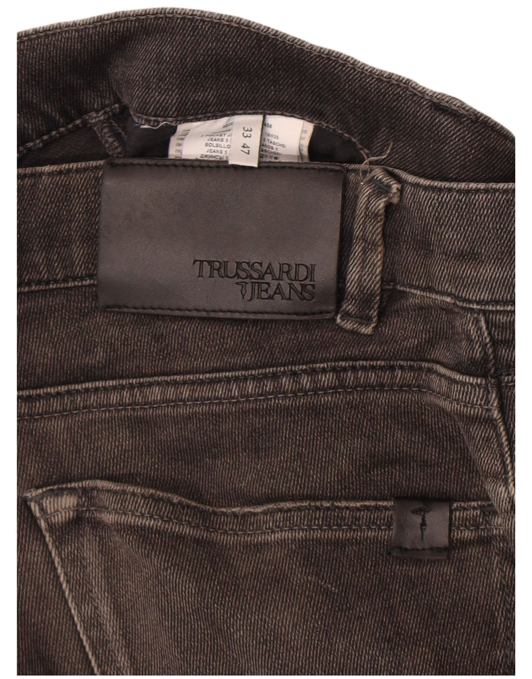 Trussardi blugi slim învechiți pentru bărbați W33 L34 bumbac negru