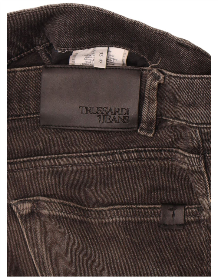 Trussardi blugi slim învechiți pentru bărbați W33 L34 bumbac negru