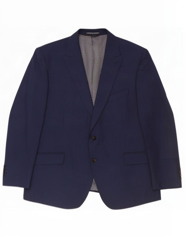 Jachetă pentru bărbați Marks & Spencer, cu 2 nasturi, cu ajustare normală, UK 48 2XL, bleumarin