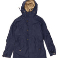 BERGHAUS Womens Hooded Windbreaker Jacket UK 14 Large Navy Blue Polyester Vintage Berghaus and Second-Hand Berghaus from Messina Hembry 