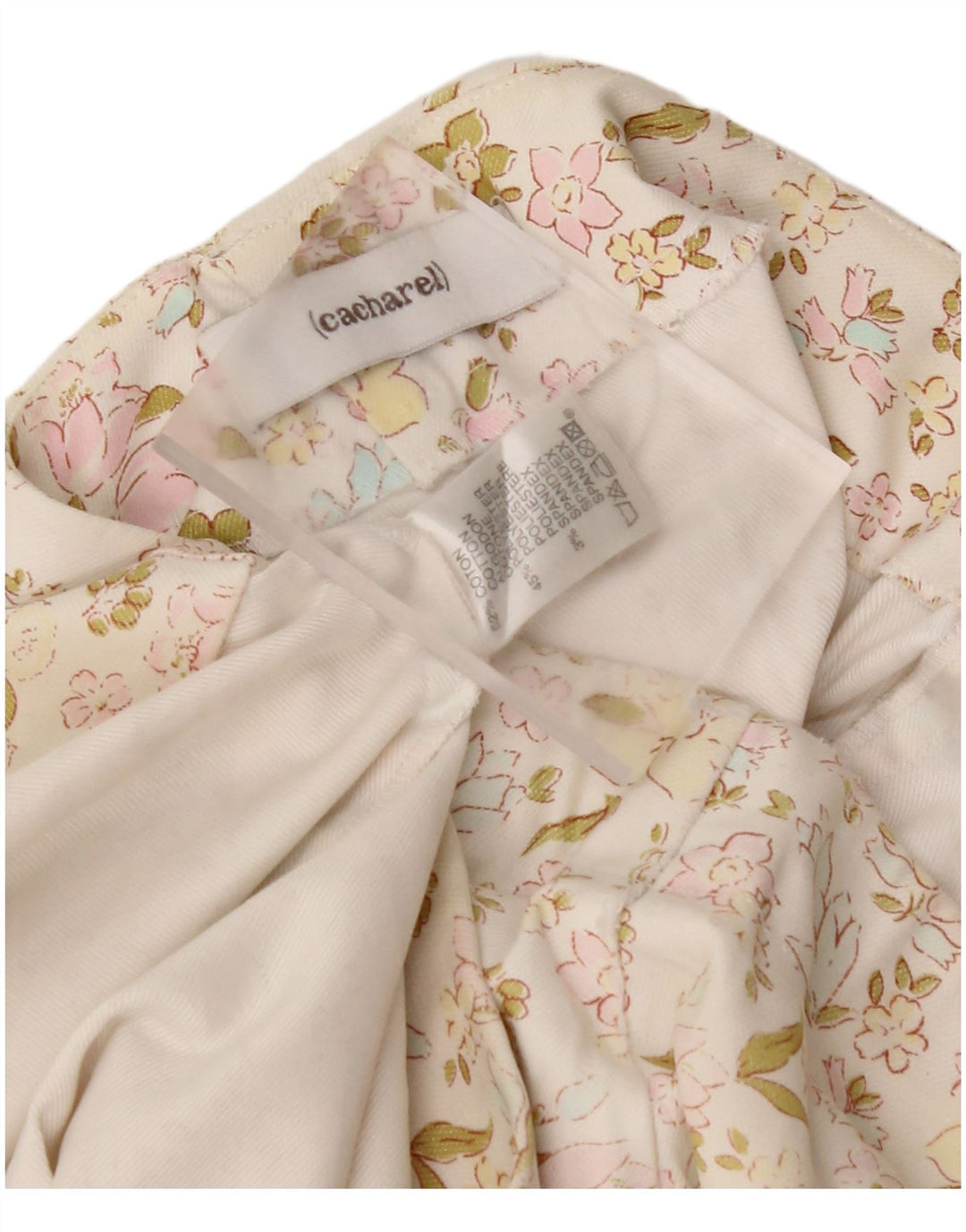 Fustă Mini Femei CACHAREL W30 Bumbac Floral Alb Murat Mediu