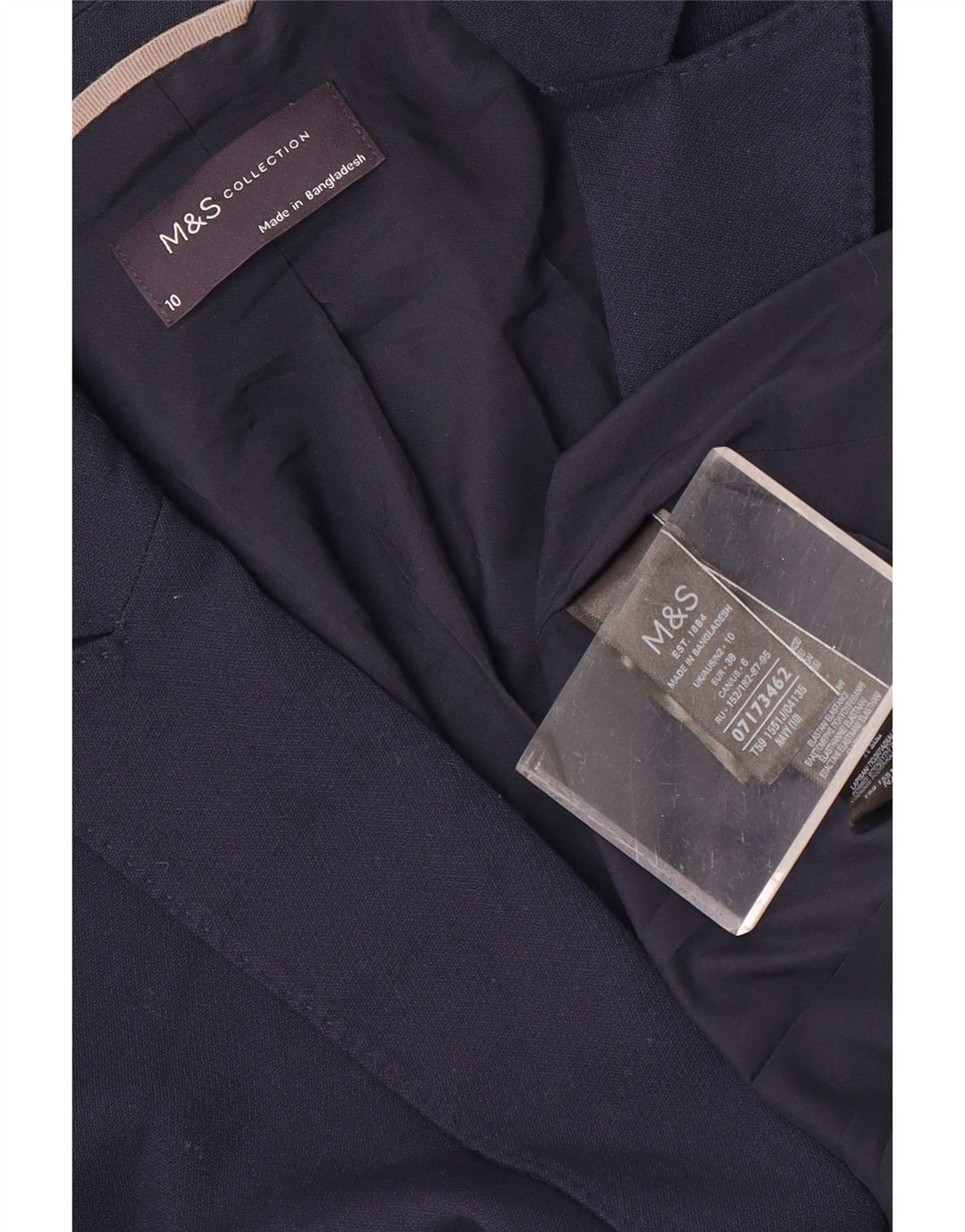 Jachetă pentru femei Marks & Spencer cu 1 buton, UK 10, bleumarin mic