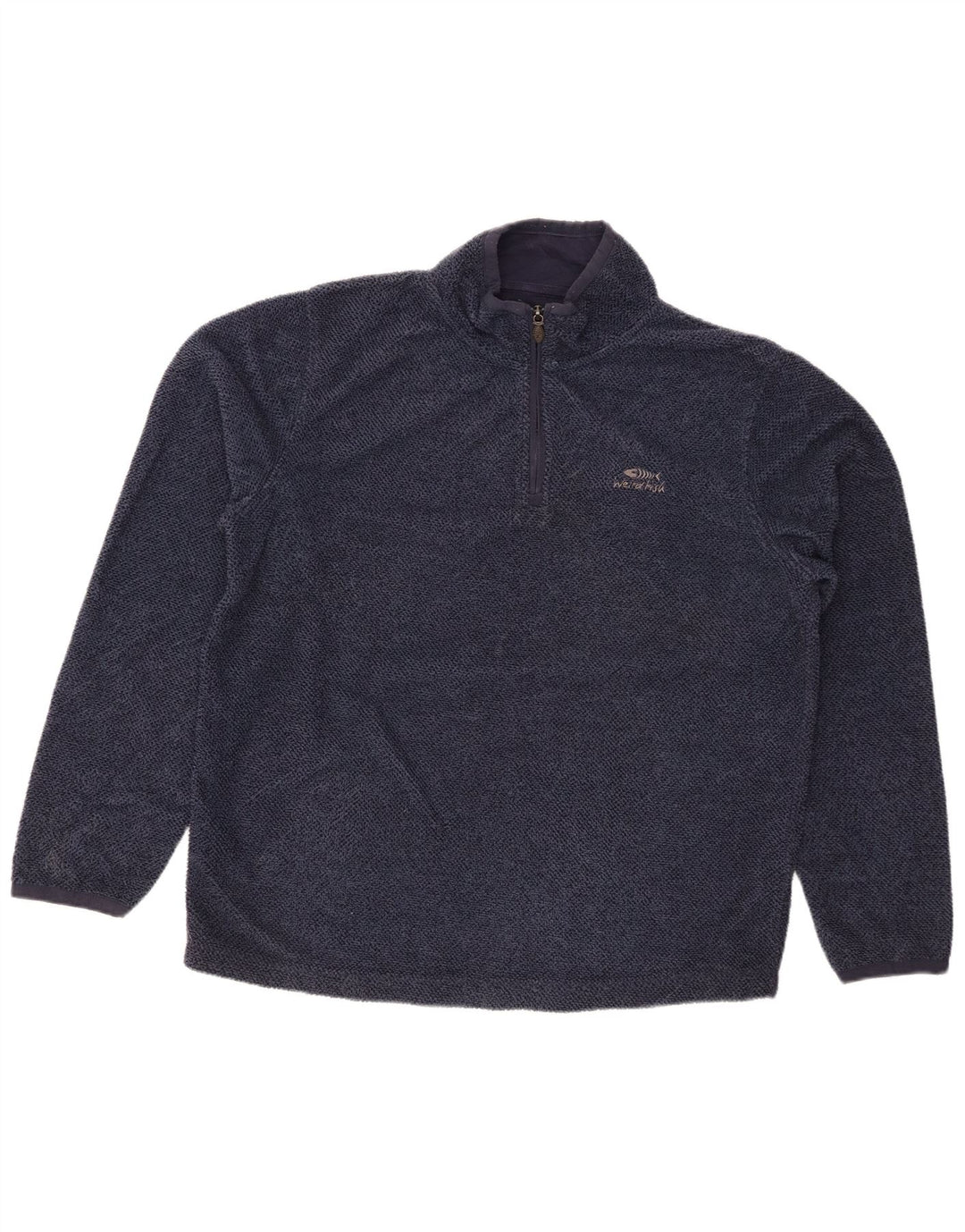 WEIRD FISH Hanorac cu fermoar pentru bărbați Pulover mare, albastru bleumarin, poliester