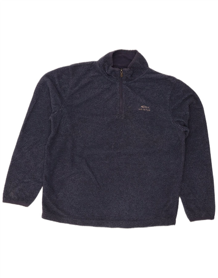 WEIRD FISH Hanorac cu fermoar pentru bărbați Pulover mare, albastru bleumarin, poliester