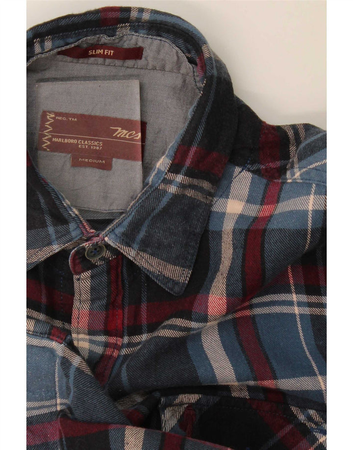 Cămașă pentru bărbați Marlboro Classics Slim Fit Flannel Medium Bleumarin Check