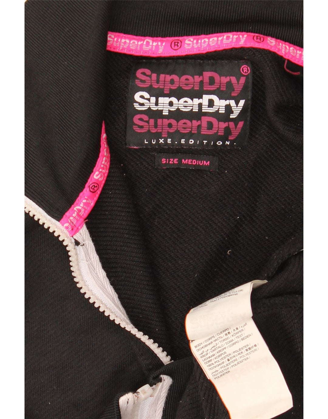 SUPERDRY Jachetă de trening pentru femei UK 14 Medium Black Colorblock