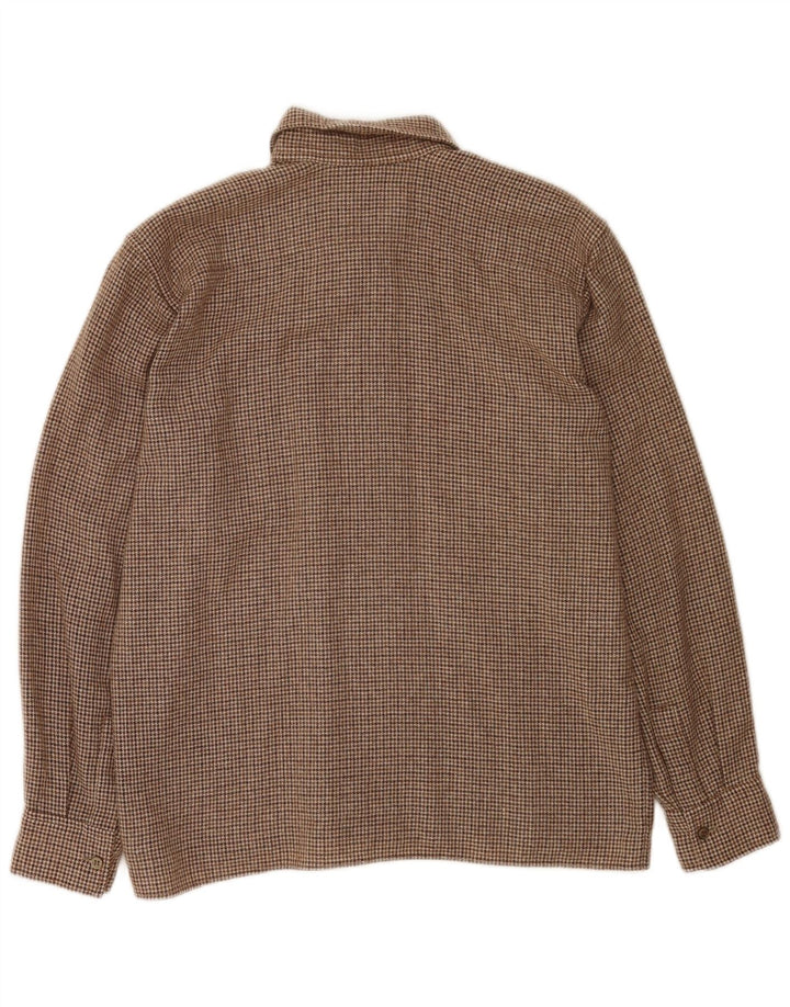 Cămașă de flanel vintage pentru bărbați, maro mediu, picior de gală