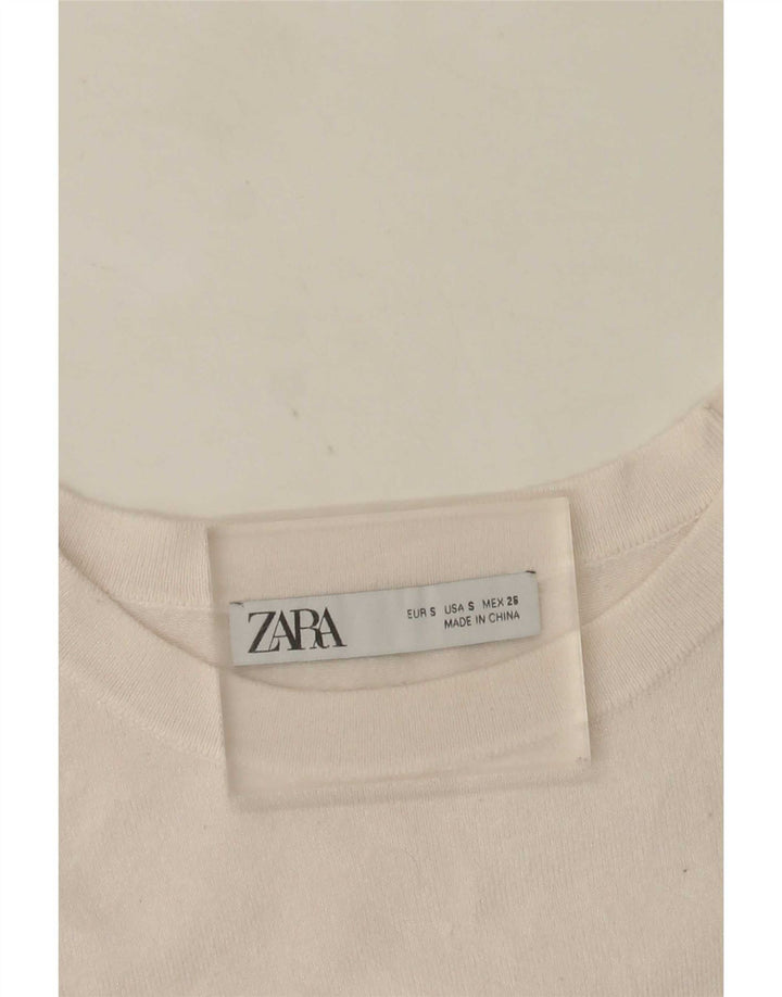 Bluză cu mânecă scurtă pentru femei Zara UK 10 Small White