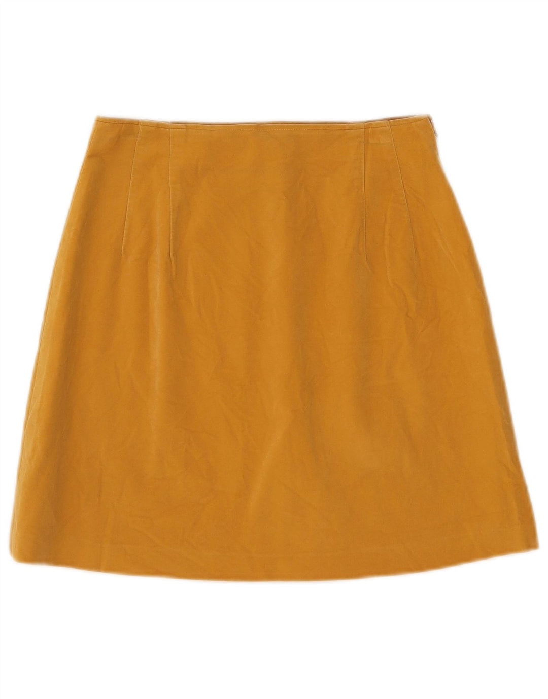 Fustă mini din velur vintage pentru femei W26 Small Yellow