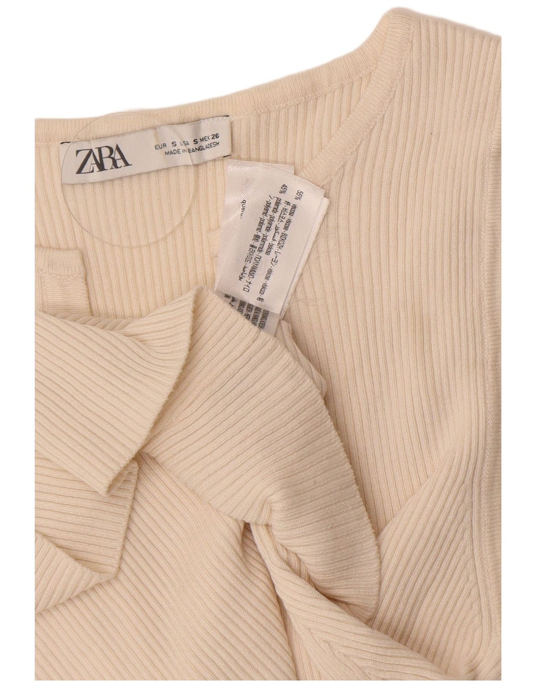Top cardigan pentru femei Zara UK 8 mic din viscoză albă