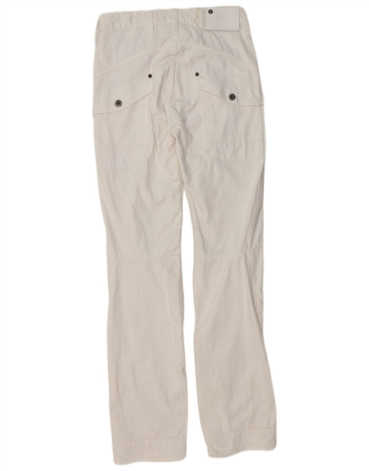 G-STAR Mens Straight Cargo Trousers W29 L34  White Cotton