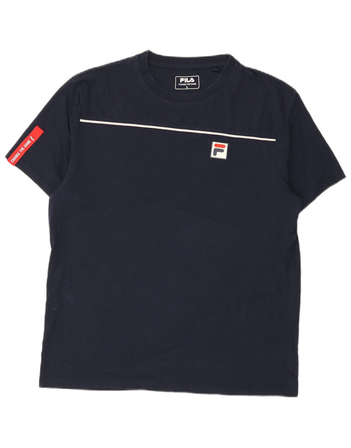 Tricou pentru bărbați FILA Top mare din bumbac bleumarin