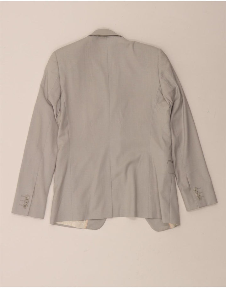 TOPSHOP Womens 1 Button Blazer Jacket UK 8 Small Grey Polyester