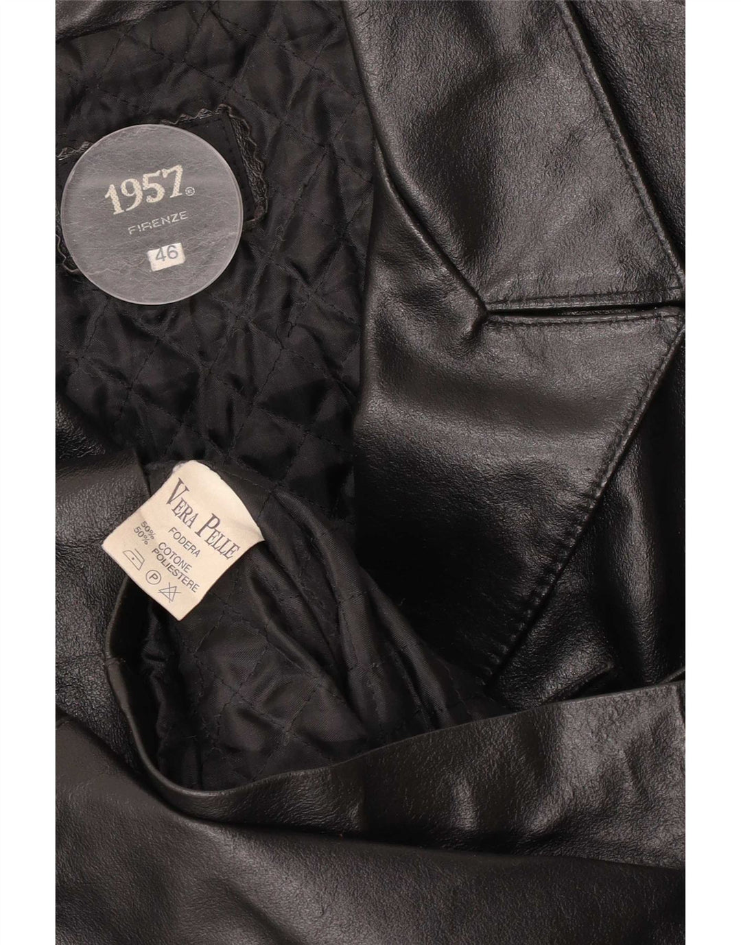 Palton din piele vintage pentru femei IT 46 mare negru