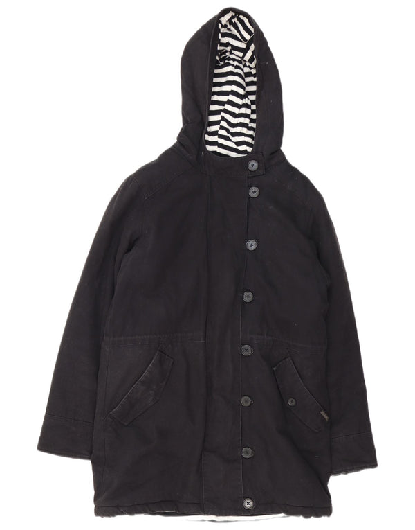 Jachetă parka cu glugă Billabong pentru femei UK 14, bumbac mediu negru