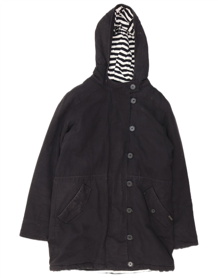 Jachetă parka cu glugă Billabong pentru femei UK 14, bumbac mediu negru