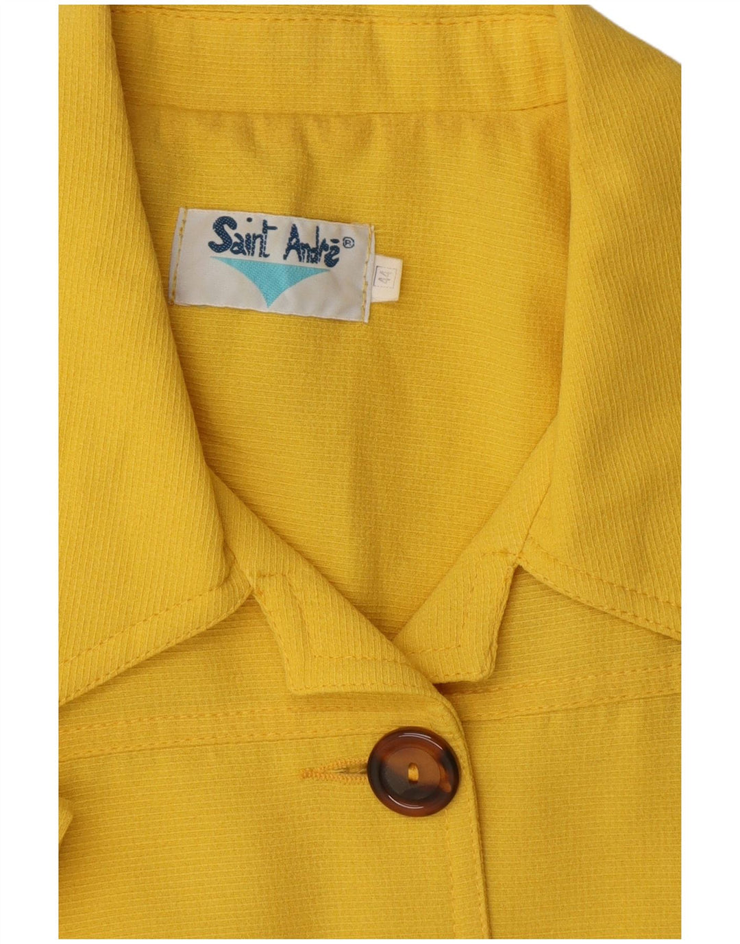 VINTAGE Womens 5 Button Short Sleeve Blazer Jacket IT 44 Medium Yellow