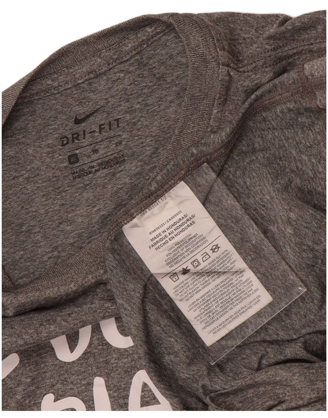 Tricou grafic pentru fete NIKE Top 13-14 ani XL poliester cu pături gri