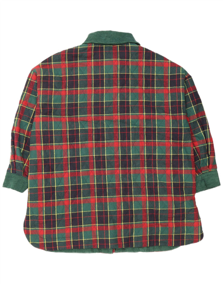 Tu Clothing Jachetă matlasată pentru femei, mărime, poliester cu carouri verde