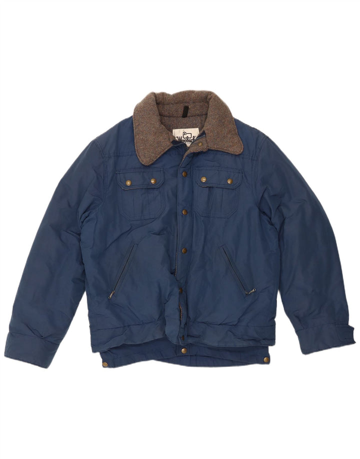 Jachetă bomber pentru bărbați Woolrich UK 40 mare bumbac bleumarin