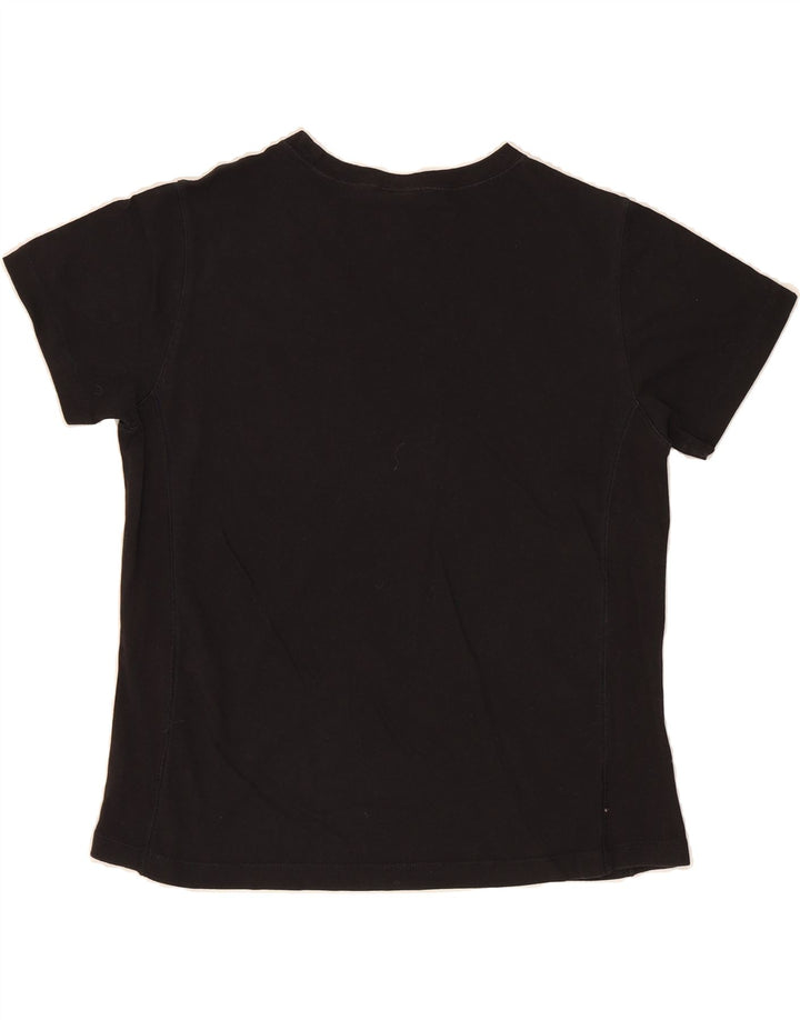 CHAMPION Womens Graphic T-Shirt Top UK 14 Medium Black Vintage Champion and Second-Hand Champion from Messina Hembry 