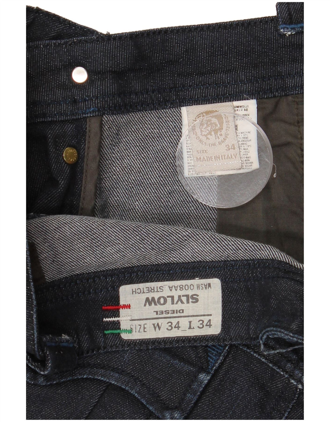 Jeans drepte pentru bărbați Diesel Slylow W34 L29 Bumbac bleumarin