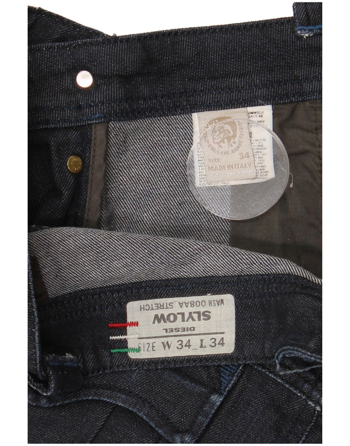 Jeans drepte pentru bărbați Diesel Slylow W34 L29 Bumbac bleumarin