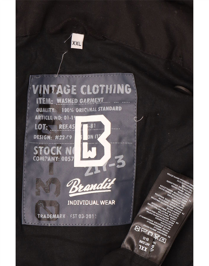 Jachetă militară Brandit pentru bărbați UK 44 2XL, bumbac negru