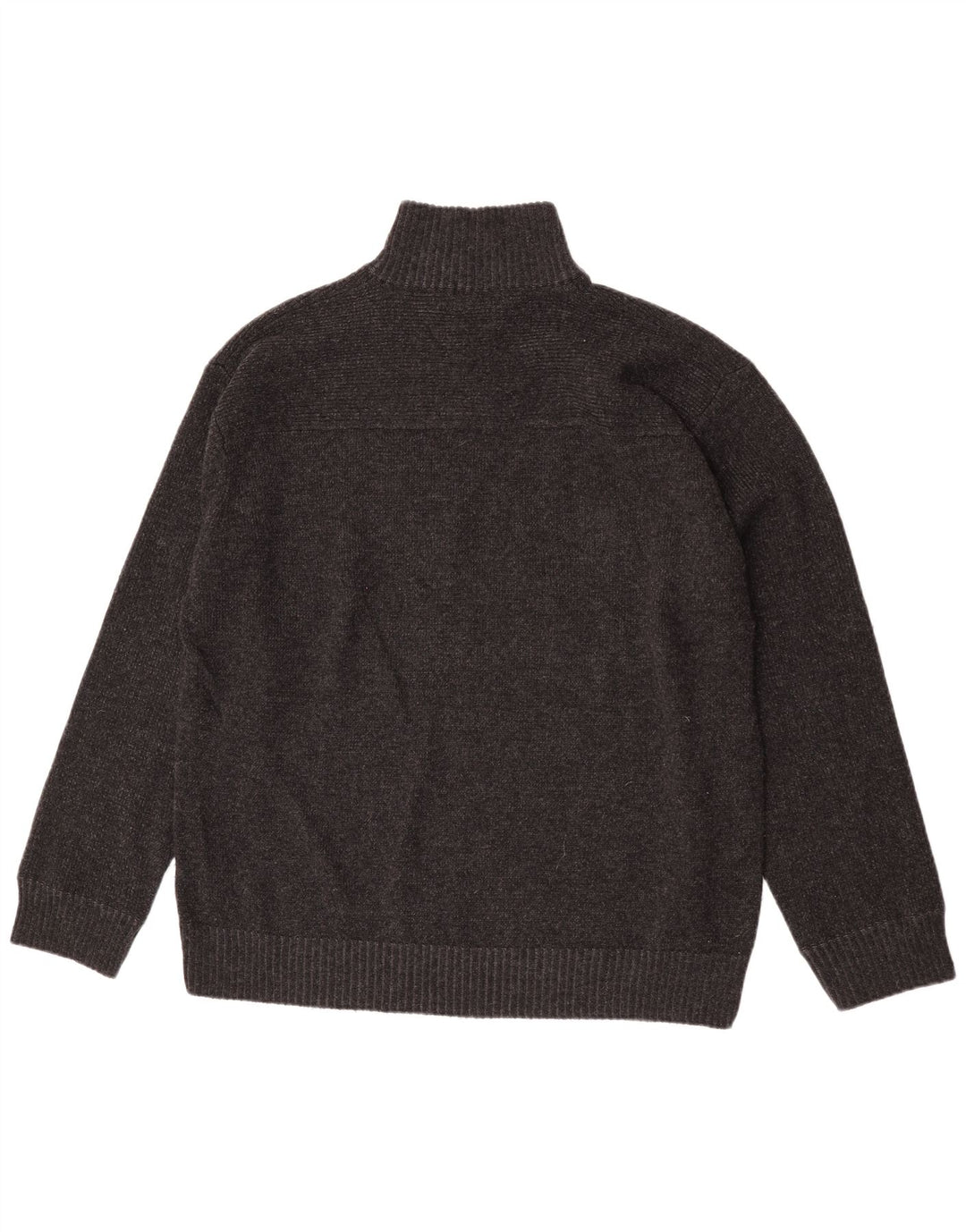 Pulover pentru bărbați Marks & Spencer, cu fermoar și gât, XL, lână de miel gri