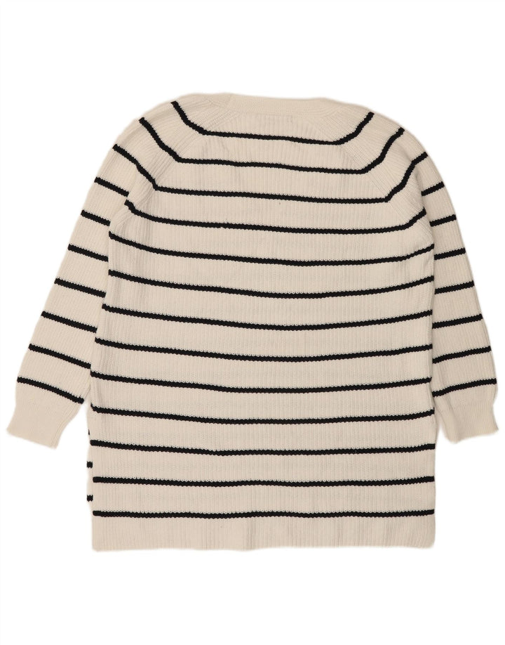 Pulover cu decolteu în V pentru femei Marks & Spencer UK 14 Medium White Dunge