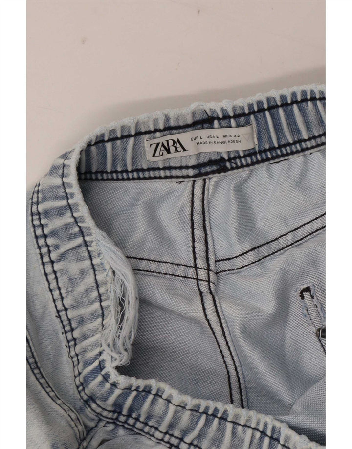 Pantaloni scurți din blugi pentru femei Zara, mari W32, albastru