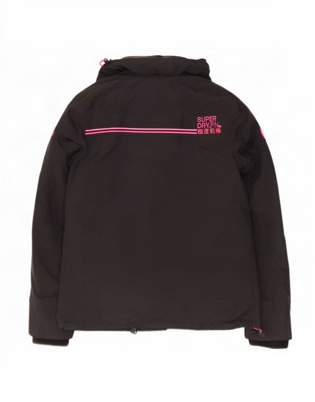 Superdry Windcheater Graphic Windbreaker Jacket pentru femei UK 16 Large Black