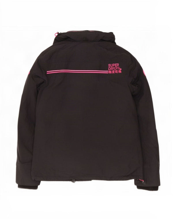 Superdry Windcheater Graphic Windbreaker Jacket pentru femei UK 16 Large Black